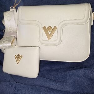Valentino Orlandi White and Gold Crossbody Bag